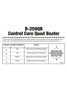 Pearl 4 oldalas lábgép ütőfej, B-250QB