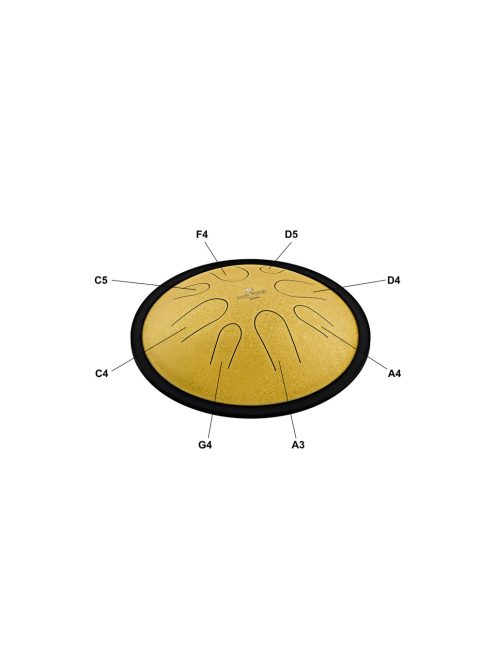 MEINL Sonic Energy 10" Compact Steel Nyelvdob, D Minor, 8 Notes, 432 Hz, Gold CSTD3G