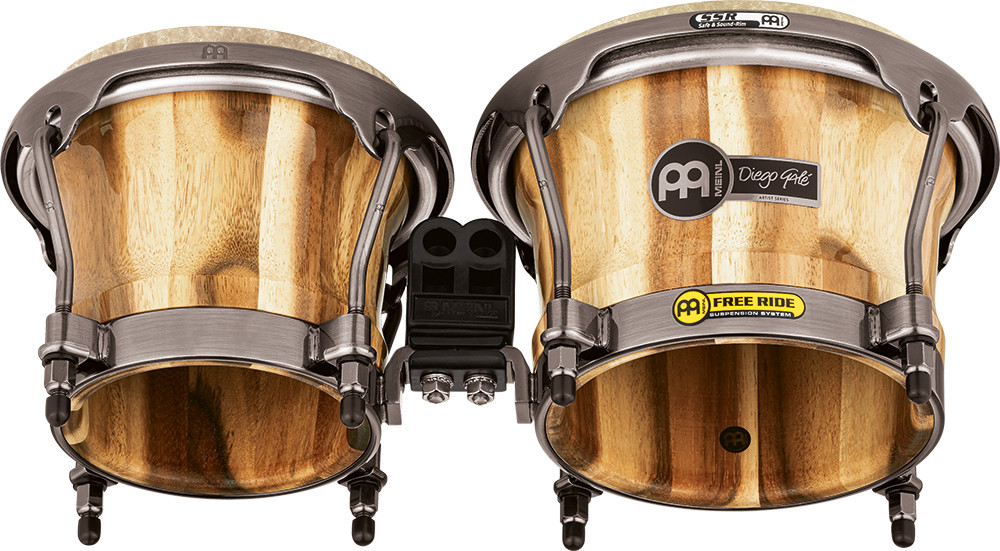 Diego Gale Signature — NOT MADE IN CHINA — Natural Gloss Finish Remo Fiberskyn Heads DGR400CW 2-YEAR WARRANTY Meinl Percussion Bongos with Chamchuri Stave Shells 