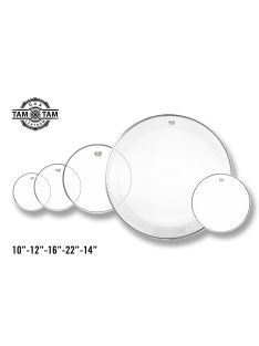   Remo Encore Clear dobbőr szett ( 10"-12"-16"-22"+14" ) clear ambassador + P3 22" + Coated ambassador 14"  EN-AP31022-PP