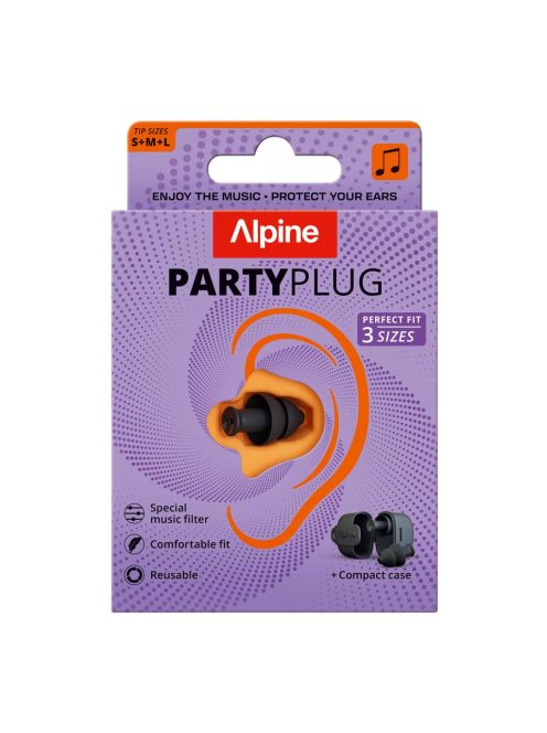 Alpine PartyPlug füldugó fesztiválra, koncertre, buliba  fekete PARTYPLUG_BK