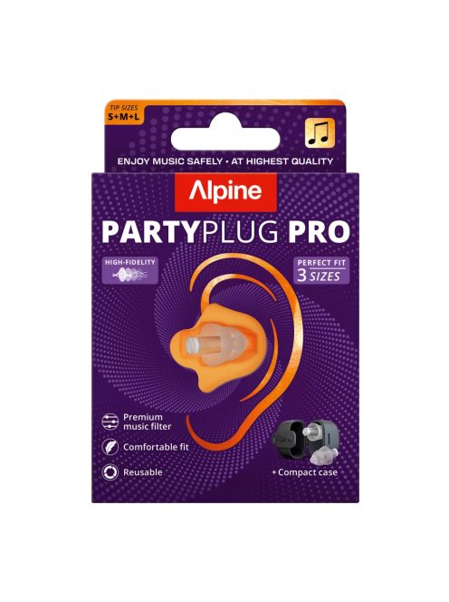 Alpine PartyPlug Pro füldugó fesztiválra, koncertre, szórakozóhelyre átlátszó PARTYPLUG_PRO_TR