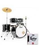 Pearl Roadshow dobfelszerelés (20-10-12-14-14S)  Jet Black szín+ HW+ Sabian Cymb + dobszék