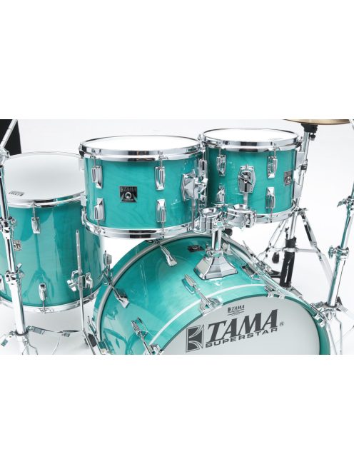 TAMA Superstar Limited Reissue 50th Anniversary Shell Kit 4 pcs Aqua Marine/Chrome HW   SU42RS-AQM